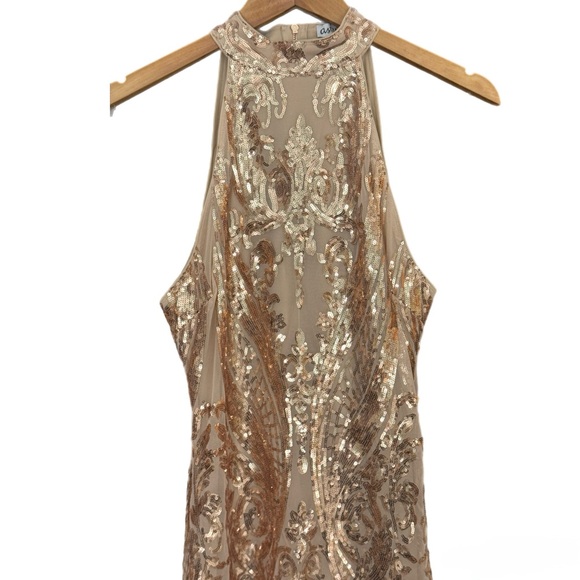 Aster Sequin Halter Dress Size Large - Picture 2 of 7